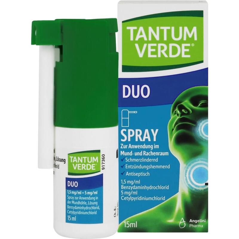 TANTUM VERDE duo 1,5mg/ml+5mg/ml Spray Anw.Mundhö.